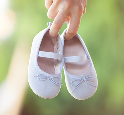 Sapatos de bebê primeiros passos